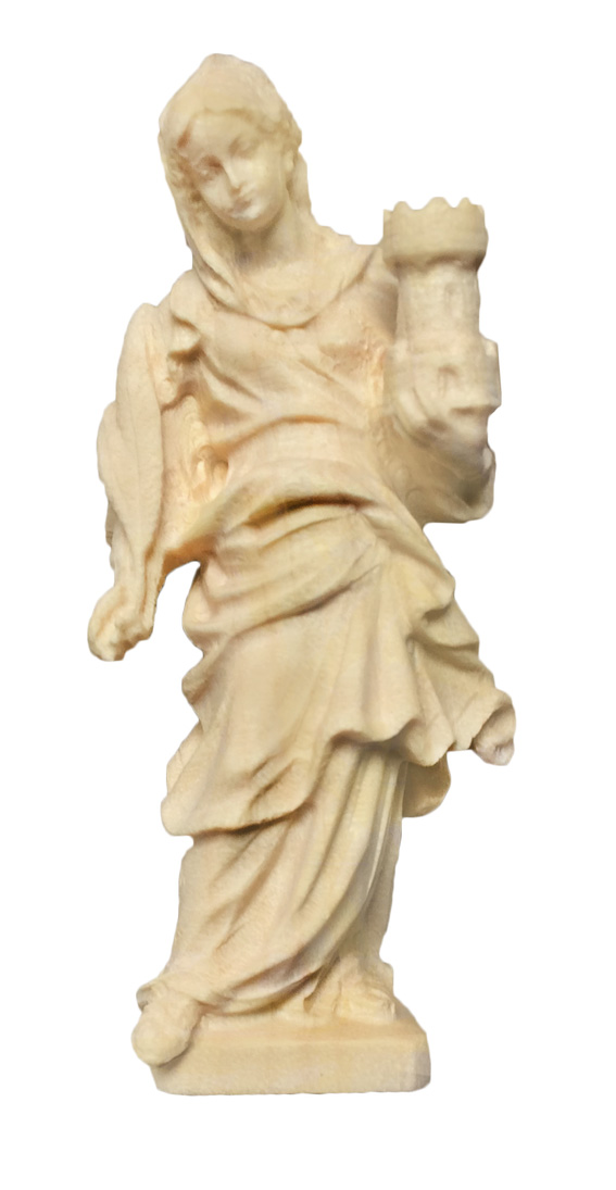Heilige Barbara, Größe 7 cm, mit Etui natur