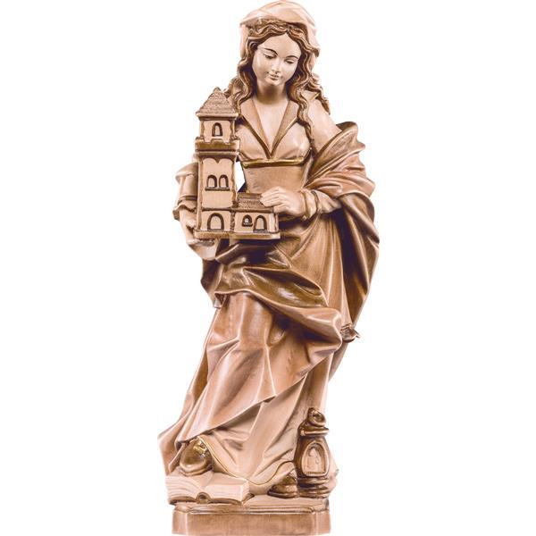 Heilige Barbara mit Spitzturm Größe 30 cm, gebeizt