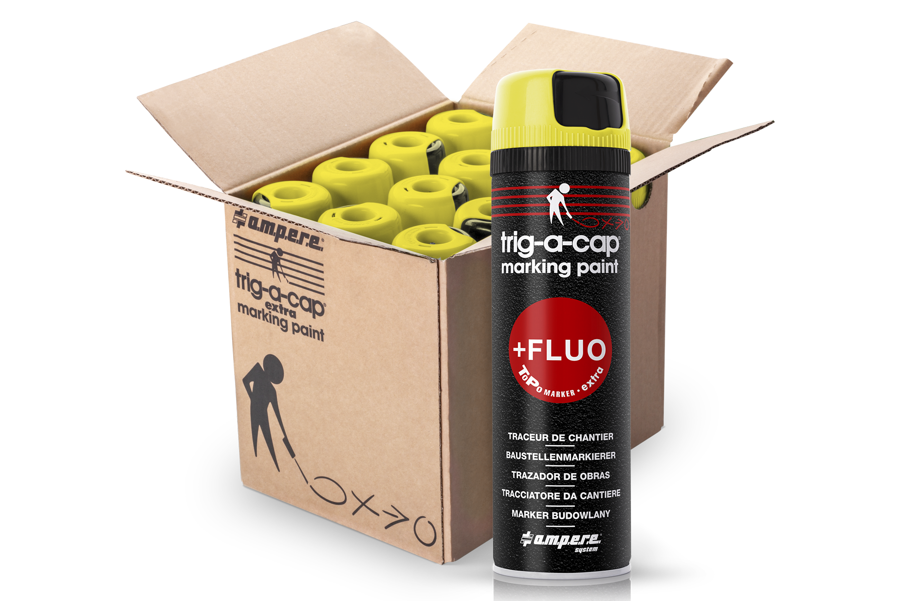 Markierspray trig-a-cap extra - GELB 12 Dosen