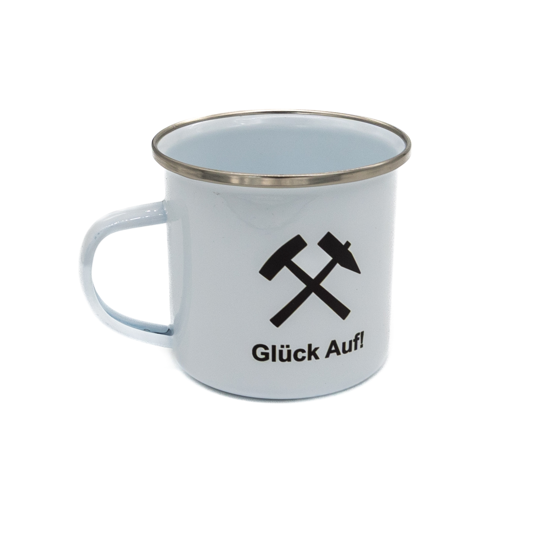 Kaffeetasse Emaille Becher "Glückauf"
