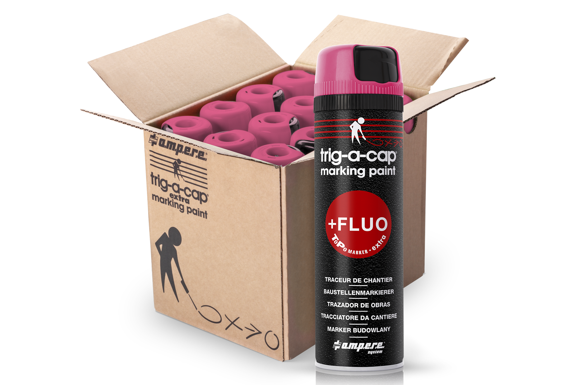Markierspray trig-a-cap extra - PINK 12 Dosen