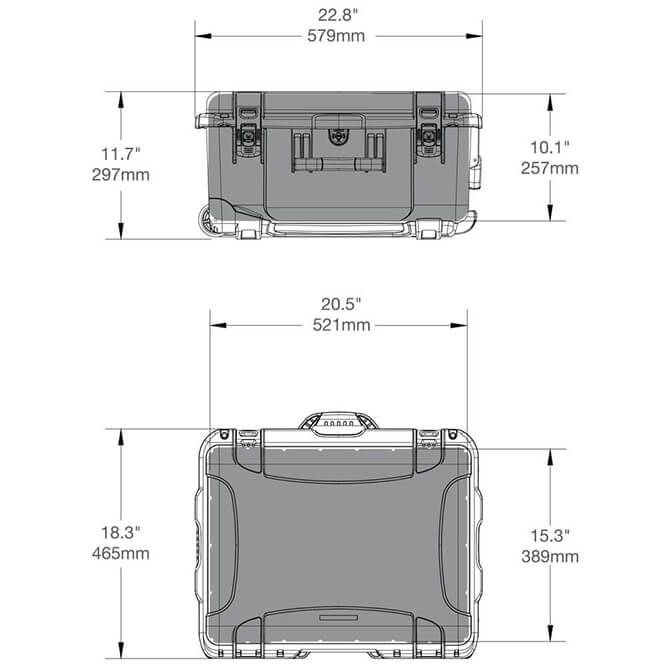 Schutzkoffer Trolley gelb, leer 57,9 x 46,5 x 29,7 cm