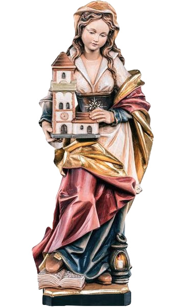 Heilige Barbara mit Spitzturm Größe 30 cm, bemalt