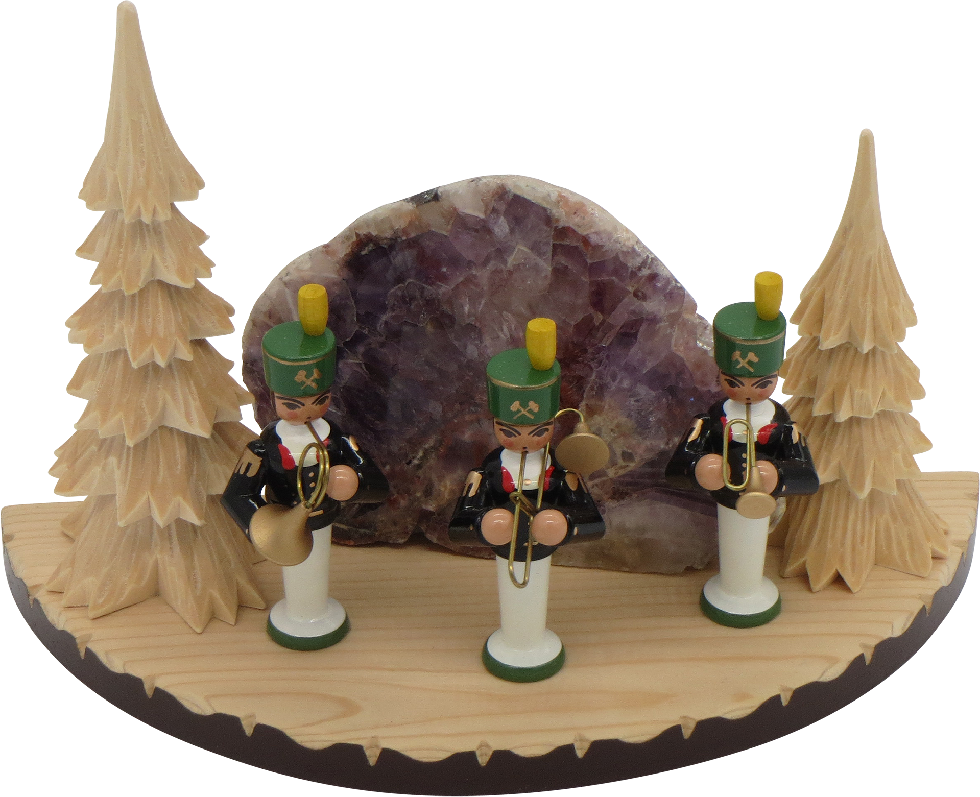 3 Bergmänner mit Amethyst