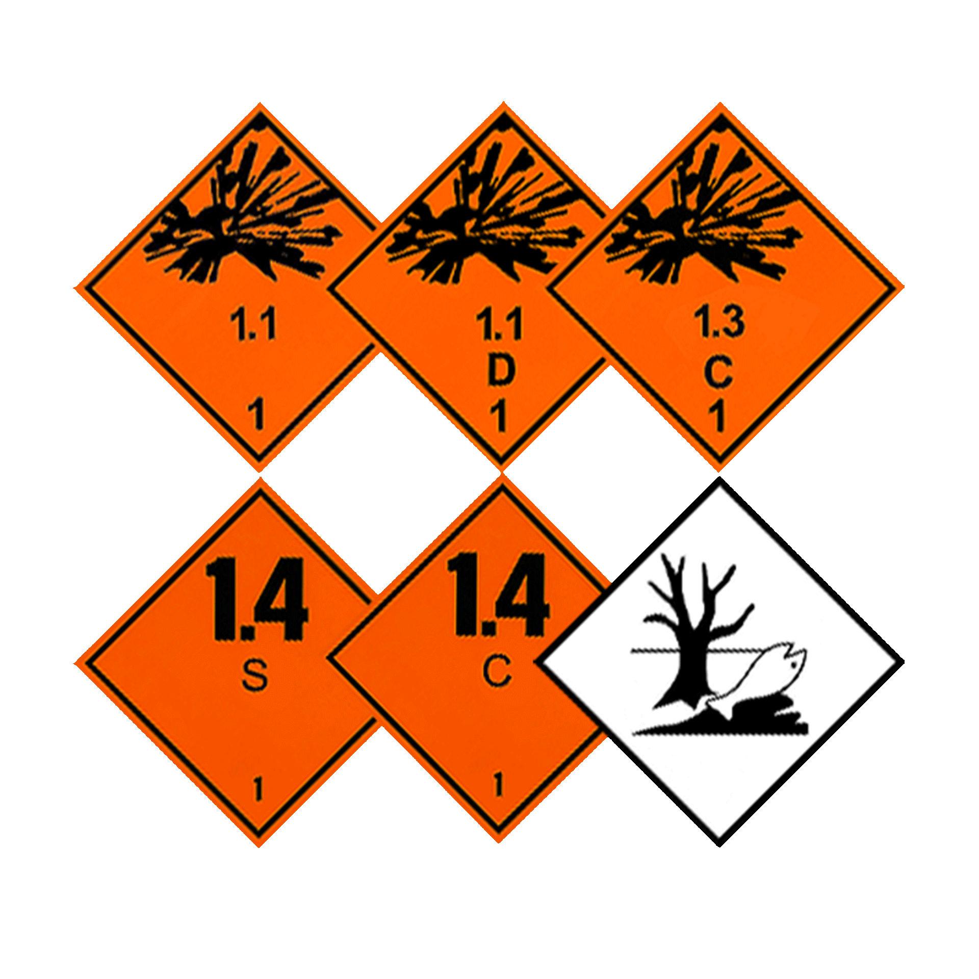 Gefahrzettel selbstklebend 10 x 10 cm, 10 Stück