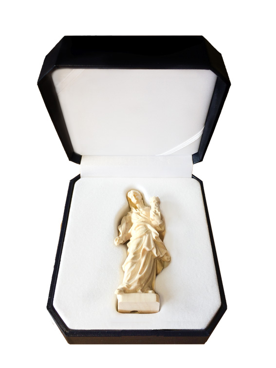 Heilige Barbara, Größe 7 cm, mit Etui natur
